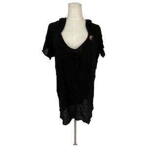 NWT HUK Performance Fishing Ascension Hooded Cover Up Women's Sz L Black Embroid